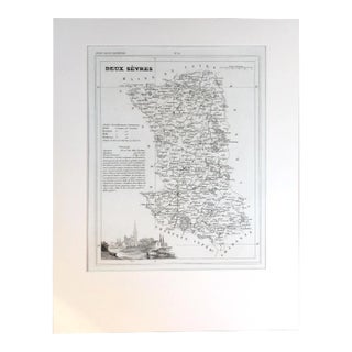19th C. Map of Deux Sevres, France, "Petit Atlas..." 1833 For Sale