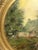 Forest Green Beautiful Garden Cottage in Original Oval Gold Frame For Sale - Image 8 of 9