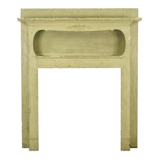 Reclaimed Green Crackled Wooden Fireplace Mantel For Sale