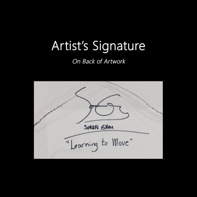 Learning to Move - Original Neo-Expressionist Mixed Media Painting on Canvas by Soren Grau For Sale - Image 9 of 9