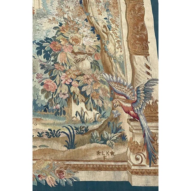 Late 19th Century Verdure Wool Tapestry Signed l.k.f. (Lorentz Kleiser). For Sale In Los Angeles - Image 6 of 8