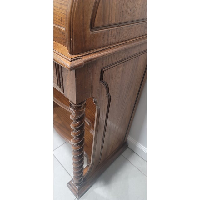 Brown National Mt. Airy Roll Top Desk Art Deco Style For Sale - Image 8 of 9