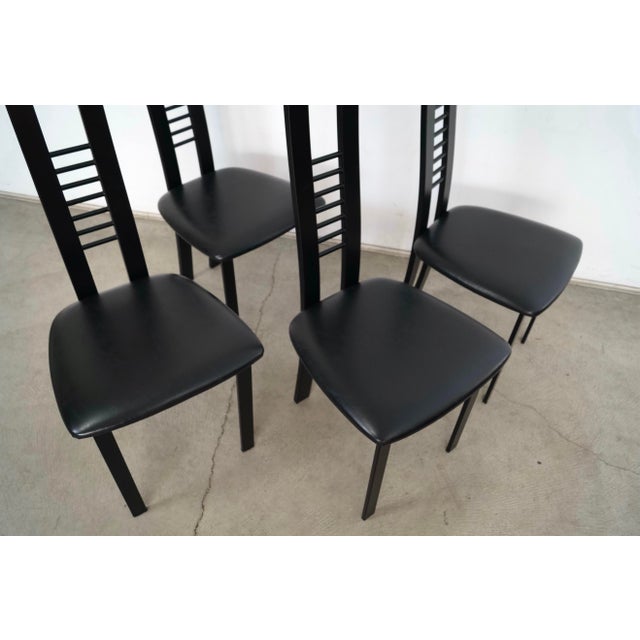 Black 1980’s Postmodern Canadian Dining Chairs - Set of 4 For Sale - Image 8 of 12