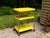 Vintage Industrial Yellow Cosco Chrome Kitchen 3 Shelf Utility Cart With Wheels For Sale - Image 17 of 18