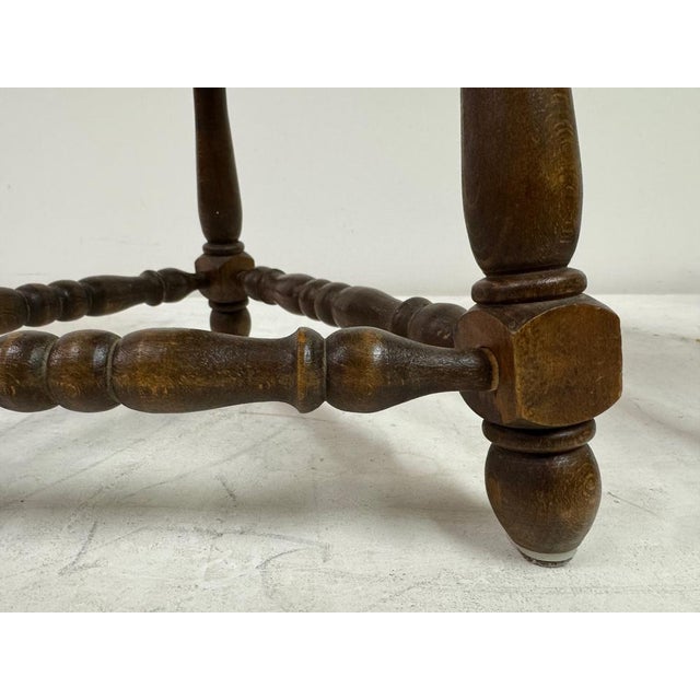 Oak and Rush Stools, 1970s, Set of 2 For Sale - Image 4 of 12