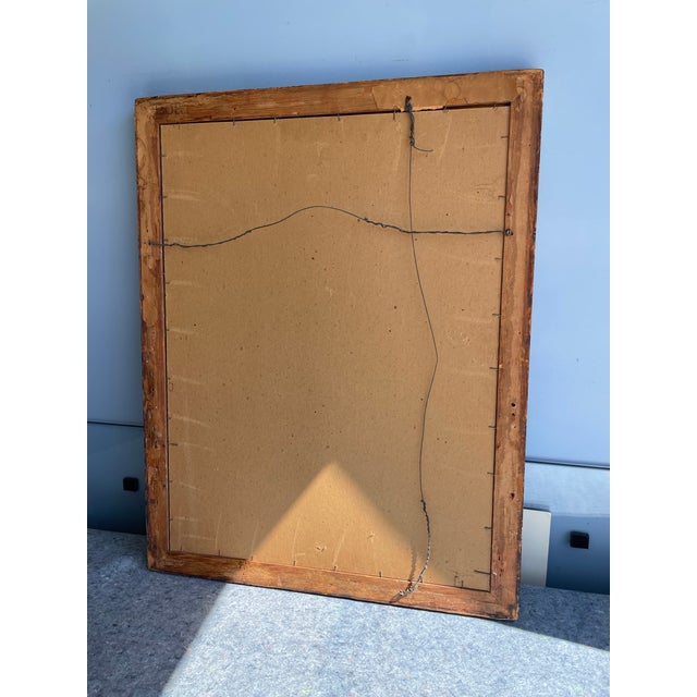 Early 20th Century Antique Gilt Wood Mirror With Black Edge Detail For Sale - Image 5 of 5