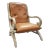 Tufted Leather Klismos-Style Lounge Chair For Sale