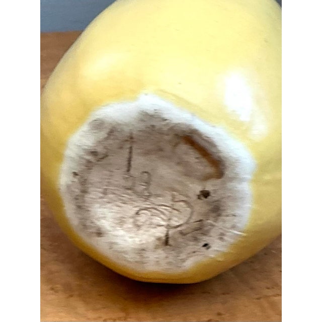 Vintage Yellow Earthenware Gourd For Sale - Image 11 of 12