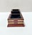 2003 Bombay Company Mahogany Desk or Dresser Valet Organizer With Brass Inlay and Faux Leather Lining For Sale - Image 10 of 10