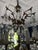 Metal Vintage Chandelier-Absolutely Extraordinary Spanish Brass Chandelier With Faceted Crystals For Sale - Image 7 of 14