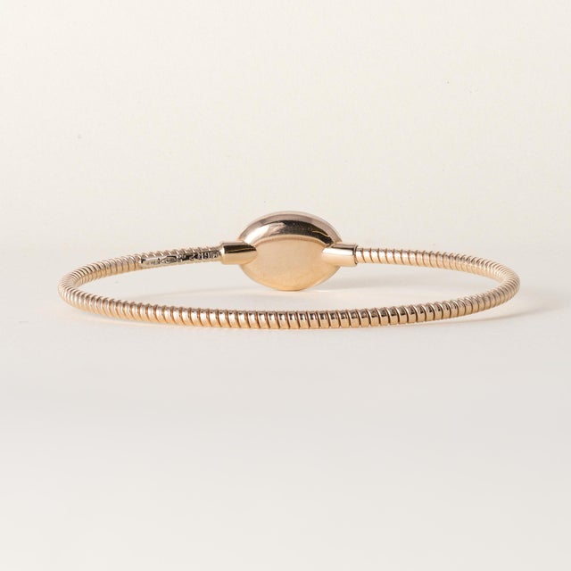 1990s 1990s 18k Rose Gold Fidia Tubogas Mother of Pearl Thin Bangle For Sale - Image 5 of 5