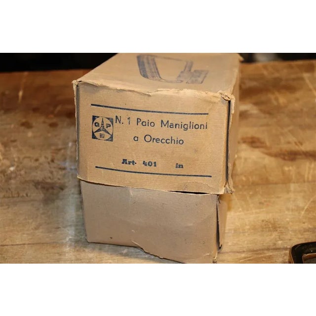 Ear-Shaped Handles in Solid Brass, 1950, Set of 2 For Sale - Image 10 of 13