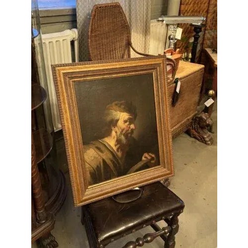 Old Master Flemish Antwerp School Elder Bearded Scholar Portrait Oil on Canvas For Sale In Minneapolis - Image 6 of 11