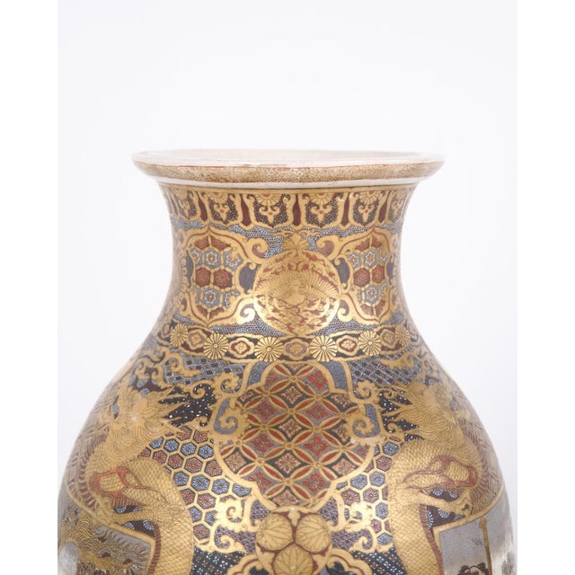 Meiji Japanese Satsuma Vases in Hand-Painted Porcelain, 1890s, Set of 2 For Sale - Image 11 of 16