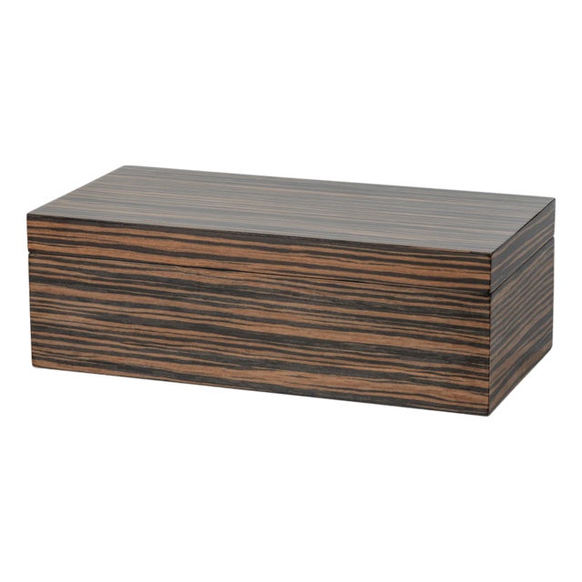 Alpertun Ebony Veneer Decorative Box, Large For Sale