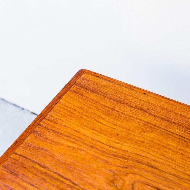 Large 1960s Danish Modern Studio Crafted Teak Coffee Table With Hidden Drink Trays For Sale - Image 11 of 16