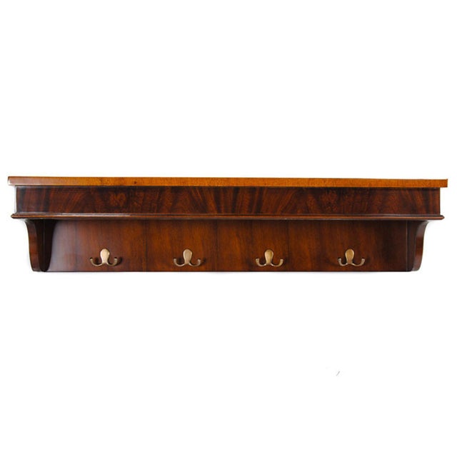 Brown Traditional Style Mahogany Coat Rack Shelf For Sale - Image 8 of 8