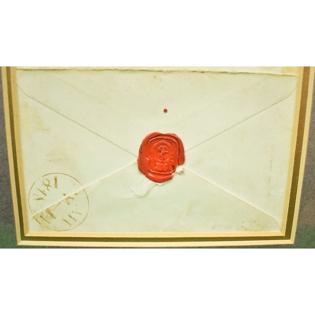 Framed English Portrait W/ C1848 1 Penny Postage Stamp/ Envelope For Sale - Image 4 of 6