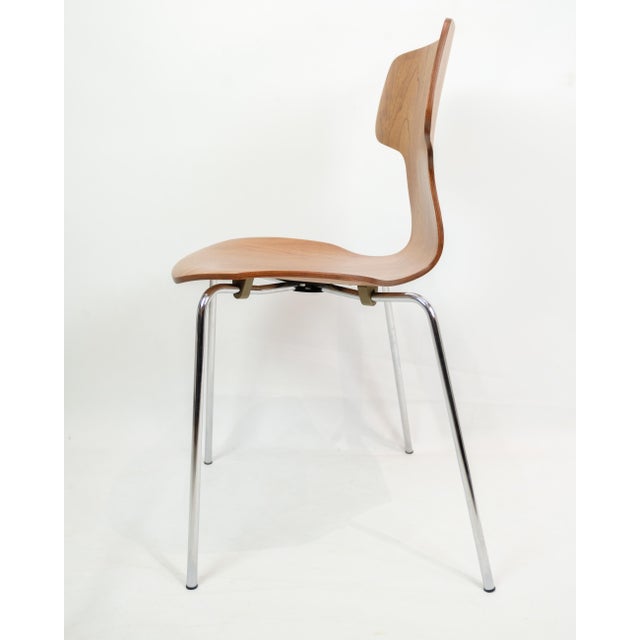 Model T Dining Chairs in Teak by Arne Jacobsen, 1960s, Set of 4 For Sale - Image 12 of 16