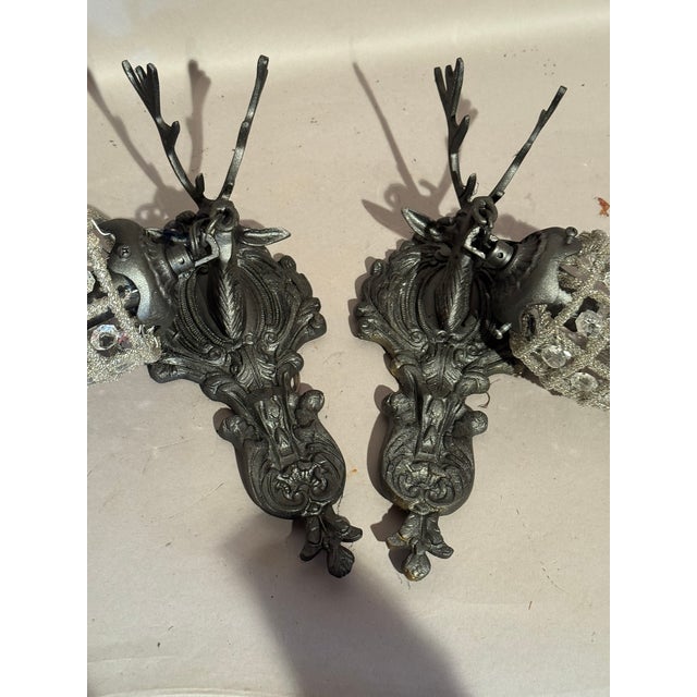 1980s French Louis XVI Charcoal Bronze Wall Lamps Sconces - Pair For Sale - Image 9 of 14