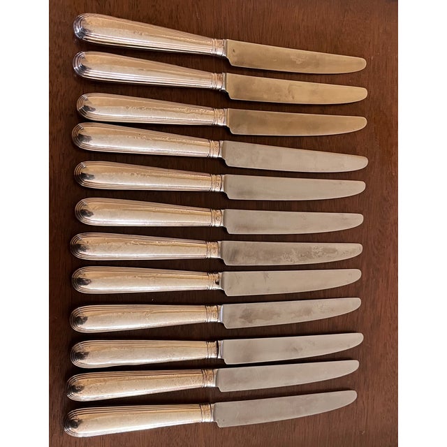Late 18th Century English Georgian Silver Dinner Knives by John Lambe - Set of 12 For Sale - Image 14 of 17