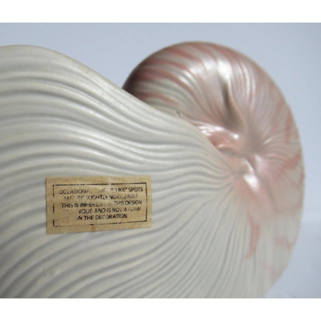Vintage C1970's Fitz & Floyd Footed Porcelain Ceramic Nautlius Decorative Planter, Accent Piece For Sale - Image 11 of 13