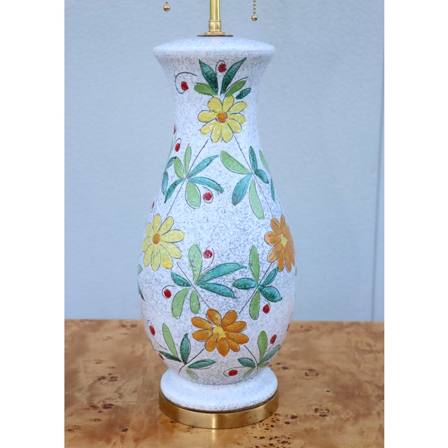 1960's Bitossi Pottery Table Lamps With Brass Hardware For Sale - Image 12 of 17