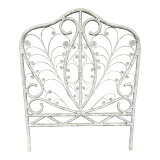 Boho Peacock Twin Wicker Headboard For Sale