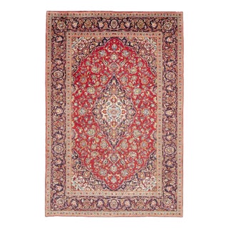 Middle Eastern Rug Hand-Knotted Kashan 206 X 308 Cm Exotic Patterns For Sale