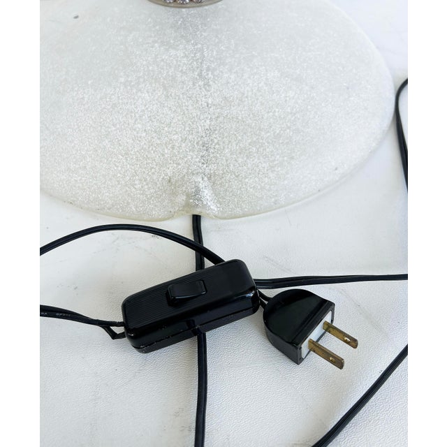 White 1980s Karl Springer Seguso Scavo Torchere Floor Lamp, in-Line Dimmer Switch For Sale - Image 8 of 8