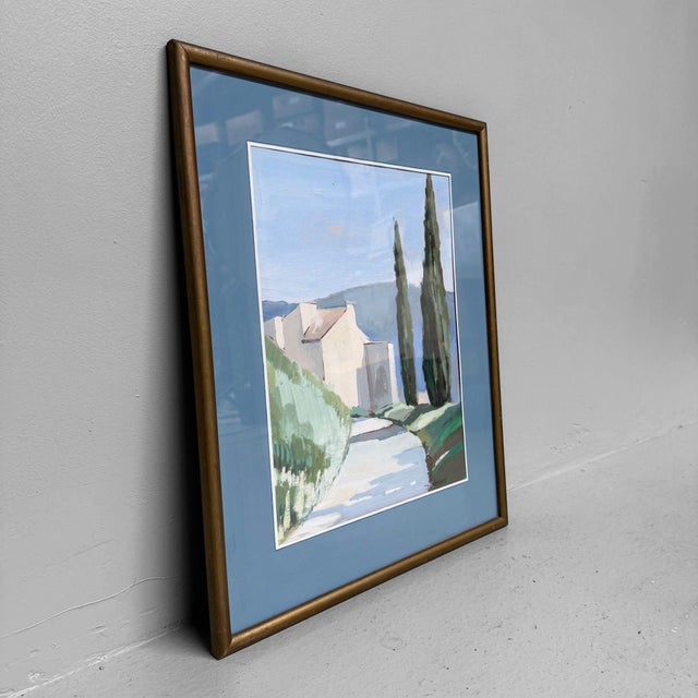 Jean Lallemand, Chemin À Gréoux, 1980s, Gouache, Framed For Sale - Image 4 of 9