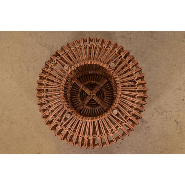 Franco Albini Mid-Century Organic Modern Italian Rattan Pouf Ottoman For Sale - Image 9 of 10
