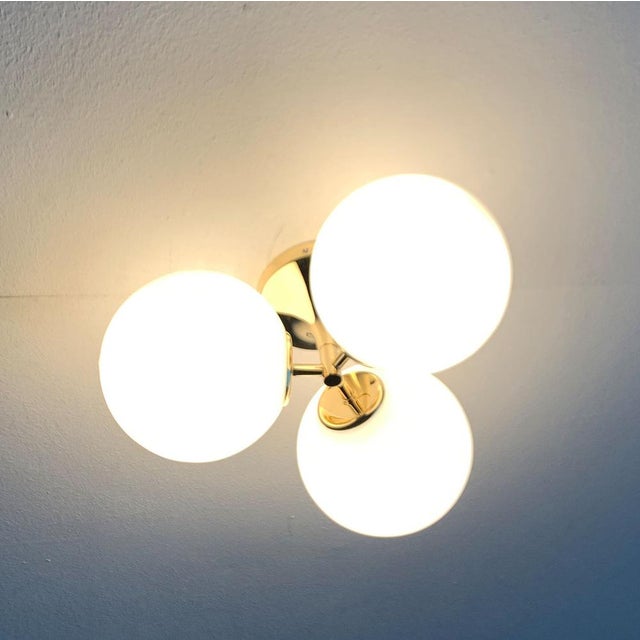 Mid-Century Swiss Space Age Brass Ceiling Lamp by E.R. Nele for Temde, 1960s For Sale - Image 18 of 18