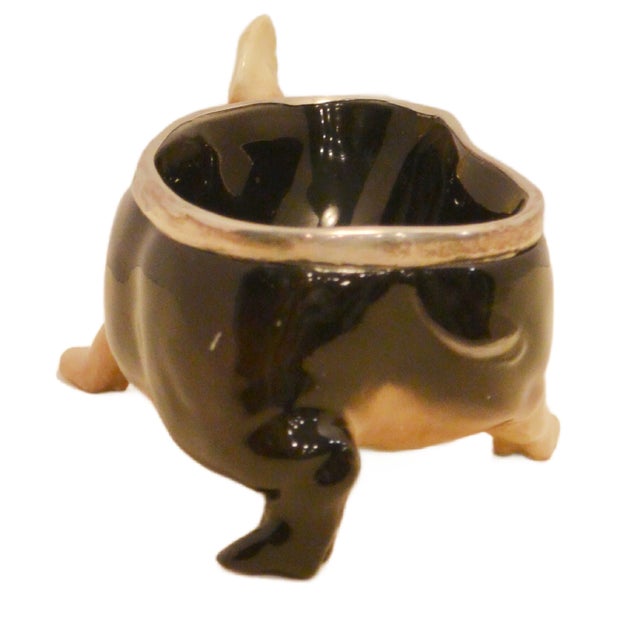 1920s Royal Doulton Sterling Silver-Mounted Pig Trinket Bowl For Sale In Jacksonville, FL - Image 6 of 10