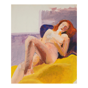 Redhead on a Yellow Blanket - Original San Francisco Abstract by Katherine Kallick