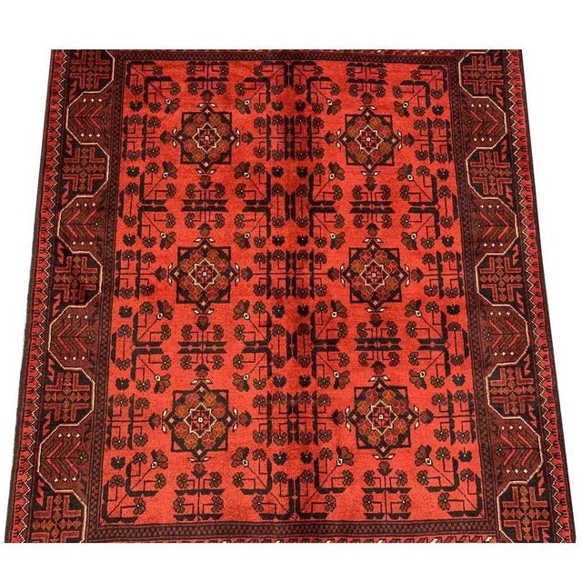 Fine Quality Hand Knotted Afghan Khal Mohammadi Wool Area Rug 6.6 X 5.0 Ft For Sale In Miami - Image 6 of 13