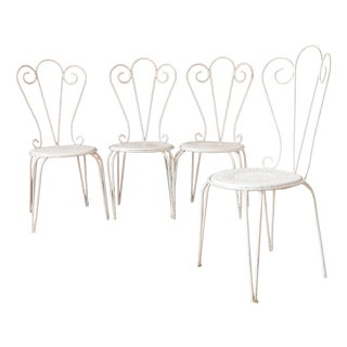 Vintage Stackable Garden Chairs, France, 1950s, Set of 4 For Sale