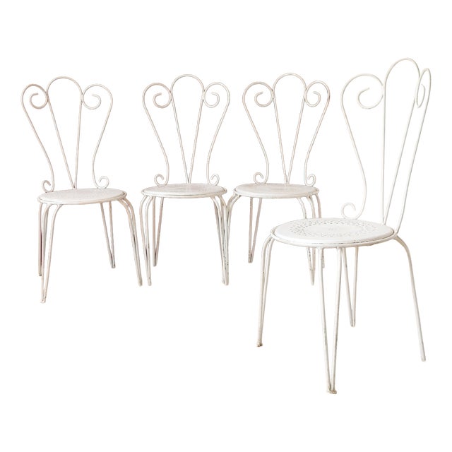 Vintage Stackable Garden Chairs, France, 1950s, Set of 4 For Sale