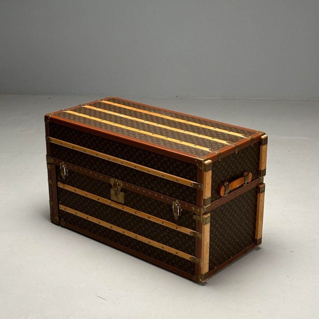 1990s Louis Vuitton, Steamer Trunk, Monogram Canvas, Leather For Sale In New York - Image 6 of 12