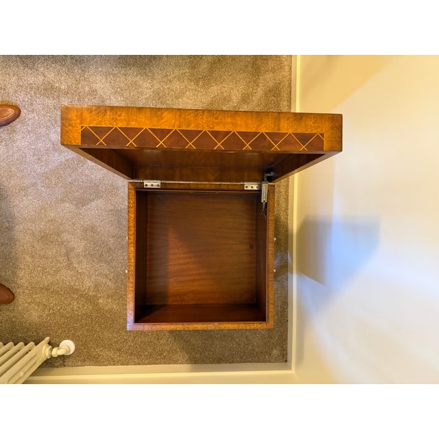 1990s Vintage Maitland-Smith Mahogany Parquetry Box Table For Sale - Image 5 of 14