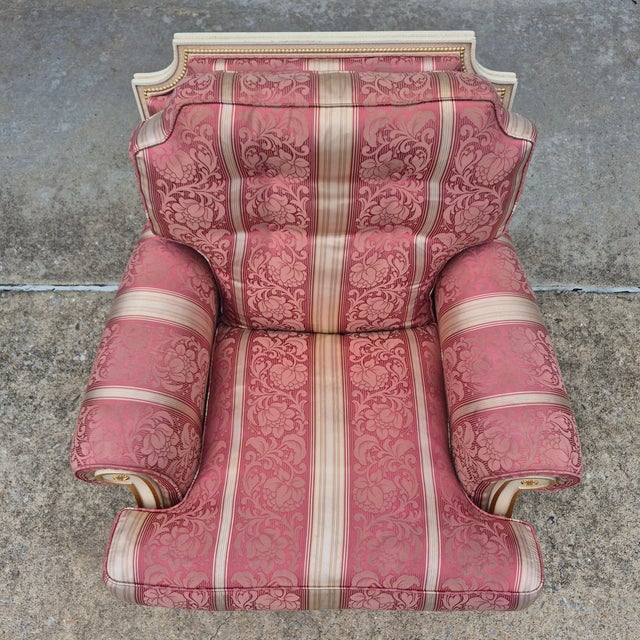 1990s Meroni Francesco Attr. Italian Neoclassical Style Arm Chair For Sale - Image 4 of 17