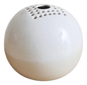 Italian White Ceramic Orb Vase by Franco Bucci for Laboratorio Pesaro, 1960s