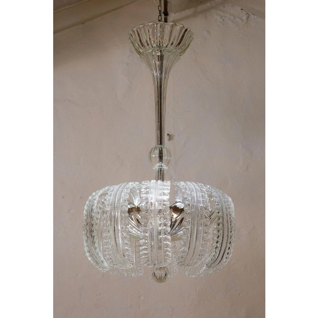 Art Deco Hanging Lamp in Murano Glass by Ercole Barovier for Barovier & Toso, 1930s For Sale - Image 7 of 12