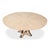 Industrial Transitional Round Dining Table, Medium – Bleached Oak With Hammered Iron Accents For Sale - Image 3 of 11