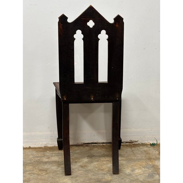 Antique English Oak Gothic Revival Chair For Sale In Naples, FL - Image 6 of 8