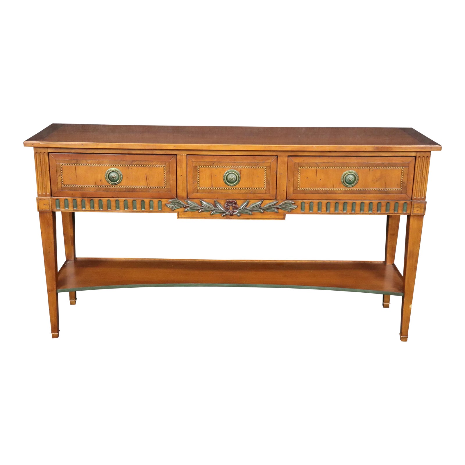 Fine Quality Solid Cherry Distressed French Directoire Server Console ...