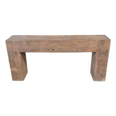 Indonesian Block Wood Console For Sale