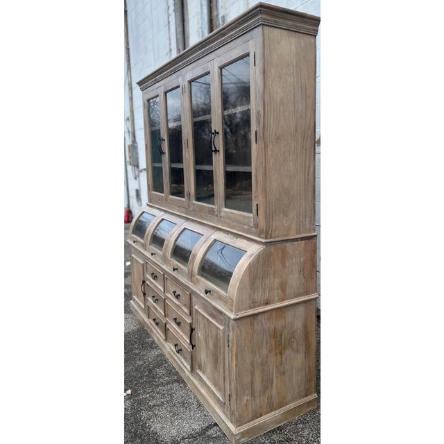 Driftwood Coastal Kitchen Pantry Hutch For Sale - Image 9 of 10