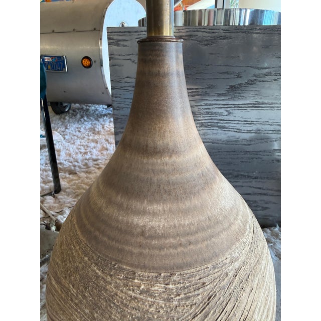 Early 20th Century Lee Rosen for Design Technics Large Pottery Lamp For Sale In Palm Springs - Image 6 of 12