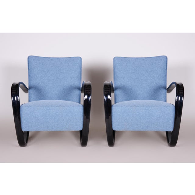 Art Deco Czechoslovakian Lounge Chairs in Beech by Jindřich Halabala for Up Závody, 1930s, Set of 2 For Sale - Image 13 of 18